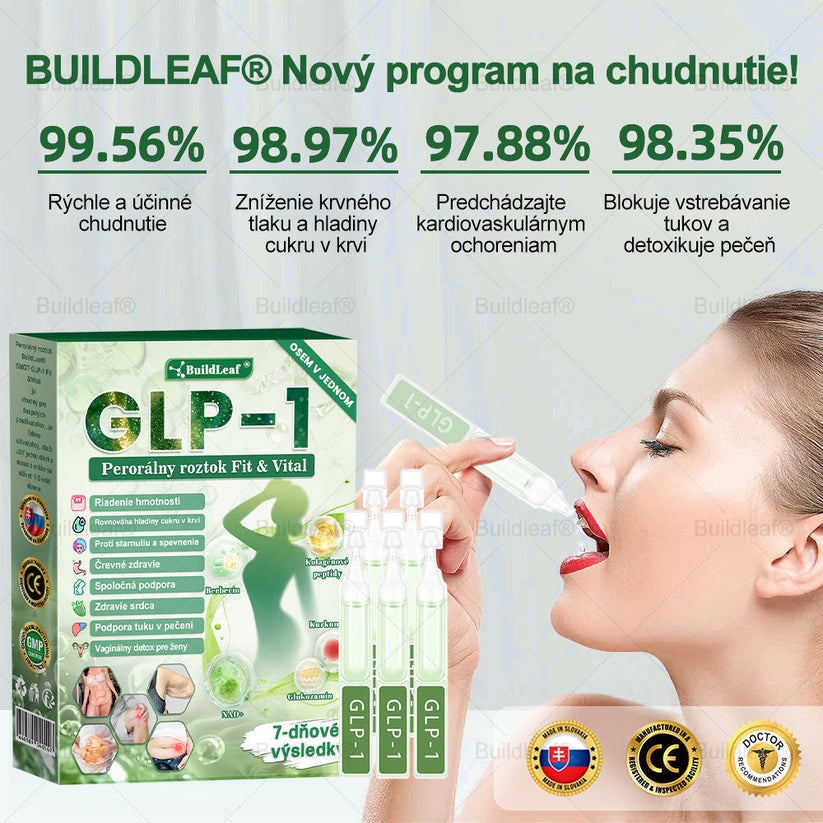 🍀BuildLeaf® GLP-1 6-v-1 Fit & Vital Perorálny Roztok  (Len raz denne, viditeľné zmeny už za 7 dní) Pre obezitu, kardiovaskulárne ochorenia, cukrovku, spánkové apnoe, zdravie čriev, problémy s kĺbmi a ďalšie🌿🌿