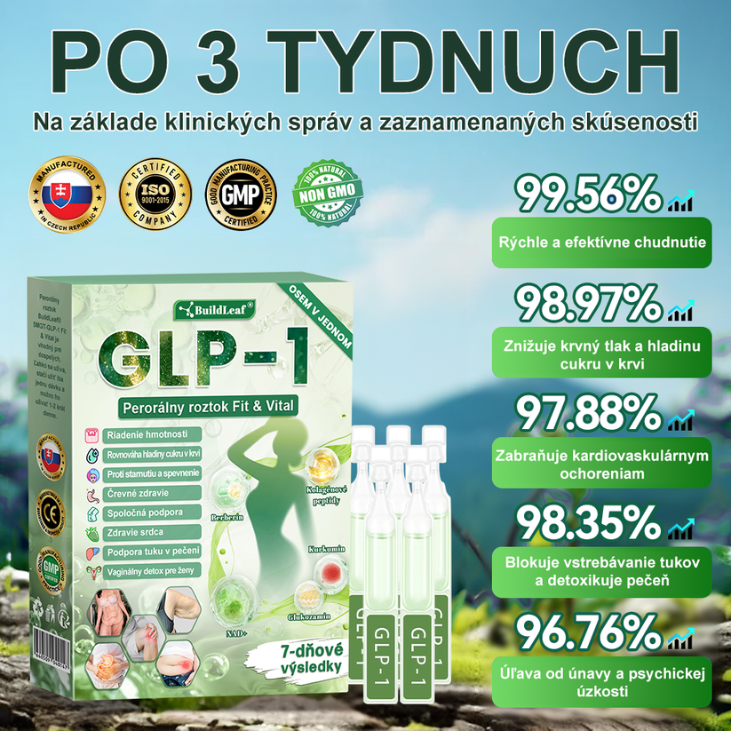 🍀BuildLeaf® GLP-1 6-v-1 Fit & Vital Perorálny Roztok  (Len raz denne, viditeľné zmeny už za 7 dní) Pre obezitu, kardiovaskulárne ochorenia, cukrovku, spánkové apnoe, zdravie čriev, problémy s kĺbmi a ďalšie🌿🌿