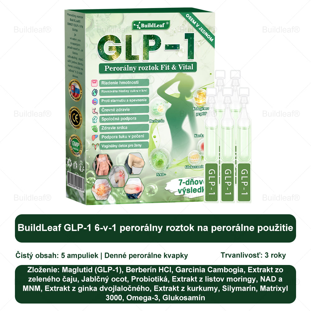 🍀BuildLeaf® GLP-1 6-v-1 Fit & Vital Perorálny Roztok  (Len raz denne, viditeľné zmeny už za 7 dní) Pre obezitu, kardiovaskulárne ochorenia, cukrovku, spánkové apnoe, zdravie čriev, problémy s kĺbmi a ďalšie🌿🌿