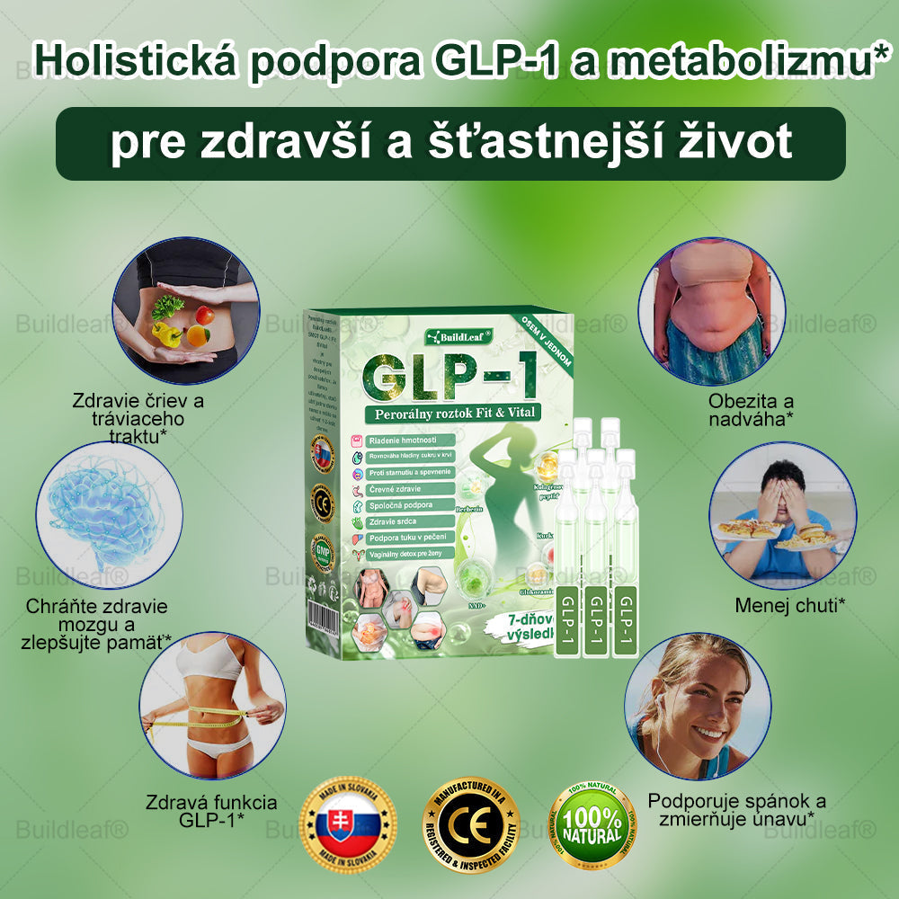 🍀BuildLeaf® GLP-1 6-v-1 Fit & Vital Perorálny Roztok  (Len raz denne, viditeľné zmeny už za 7 dní) Pre obezitu, kardiovaskulárne ochorenia, cukrovku, spánkové apnoe, zdravie čriev, problémy s kĺbmi a ďalšie🌿🌿